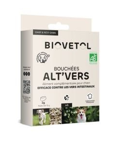Bouchées Alt’vers Petit Chien < 15kgs BIO, 6 parts